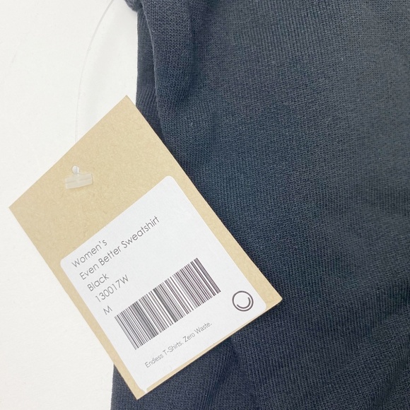 NWT FOR DAYS Even Better Days Sweatshirt M Black Cotton Relaxed Fit Crewneck - Picture 4 of 6